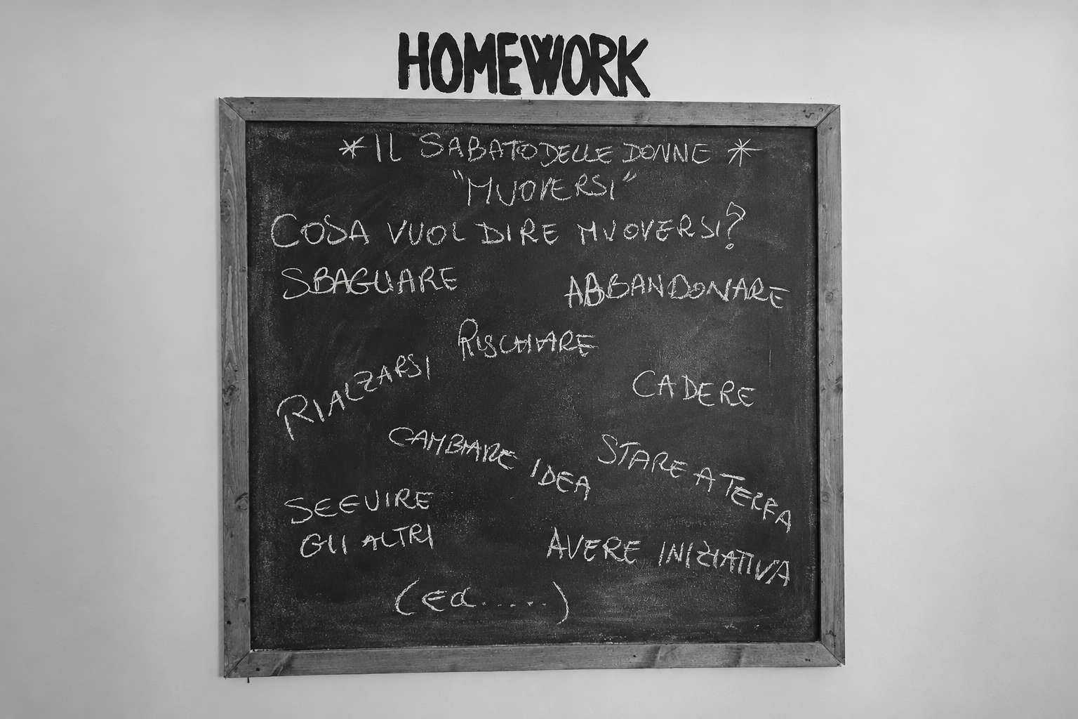 Lavagna HOMEWORK in bianco e nero